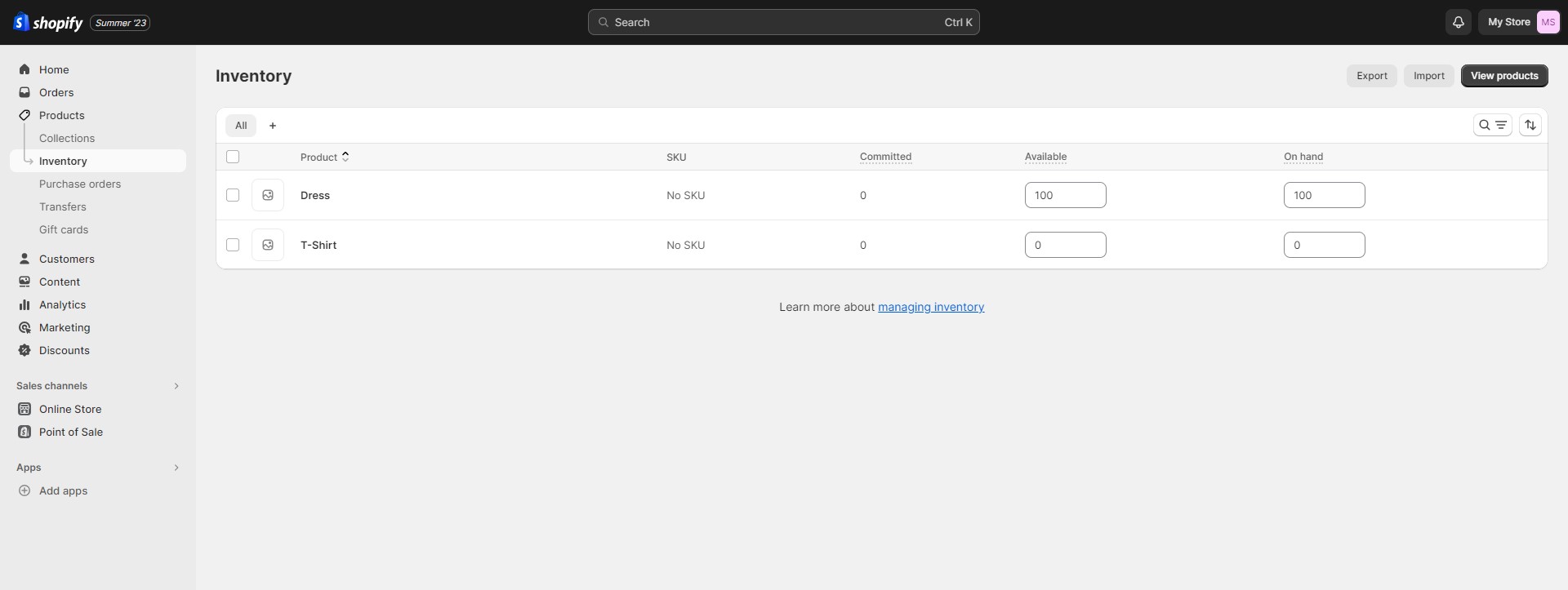 you may consider installing an inventory alert app available on the Shopify App Store
